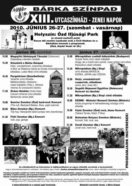 XIII. Utcaszínházi Zenei Napok 2010